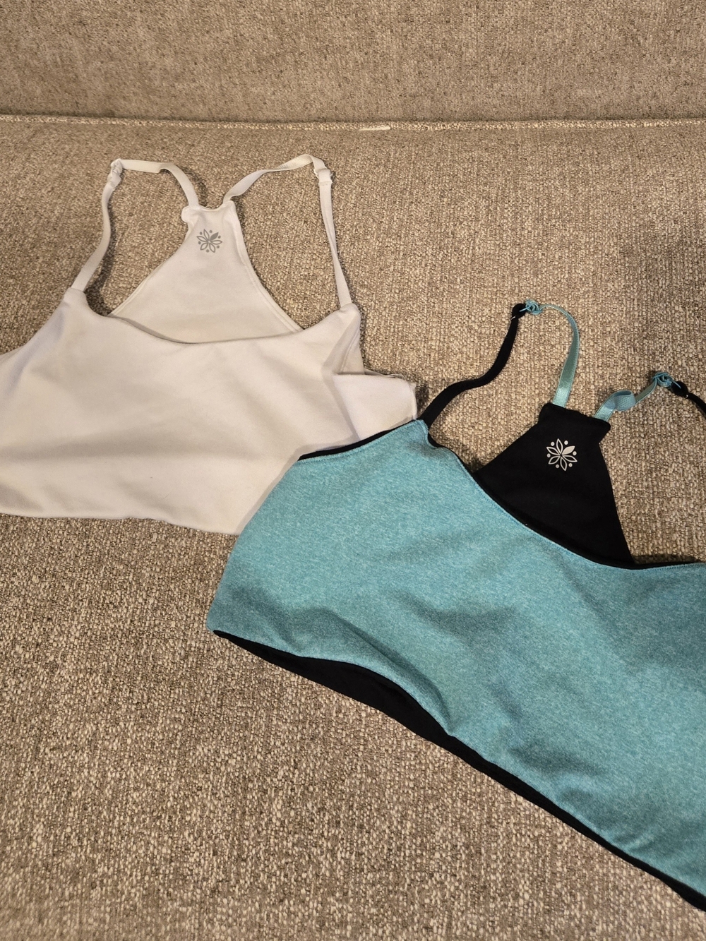 Girls's Racerback Bralette - White & Teal